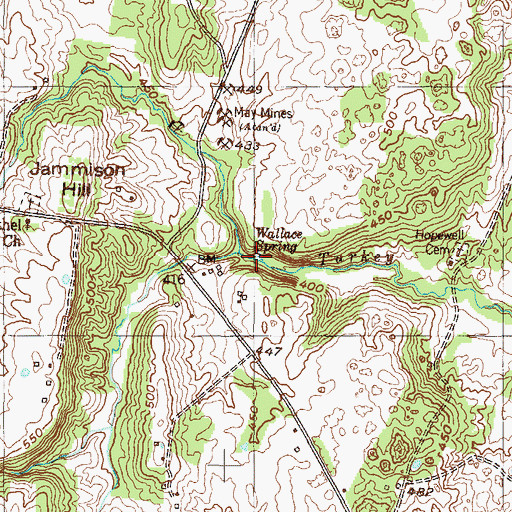 Topographic Map of Wallace Spring, KY