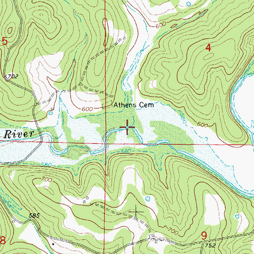 Topographic Map of Jenkins Branch, AR