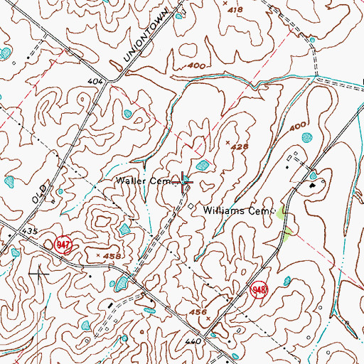 Topographic Map of Waller Cemetery, KY