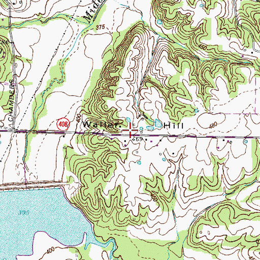 Topographic Map of Waller Hill, KY
