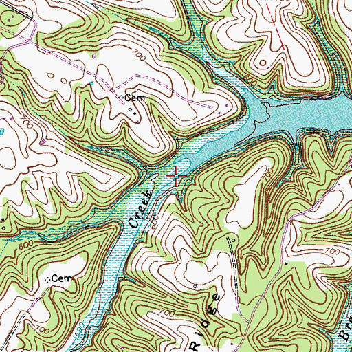 Topographic Map of Walnut Creek, KY