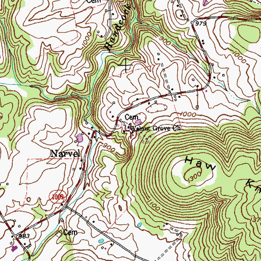 Topographic Map of Walnut Grove Church, KY