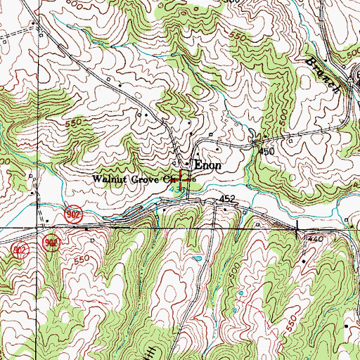Topographic Map of Walnut Grove Missionary Baptist Church, KY