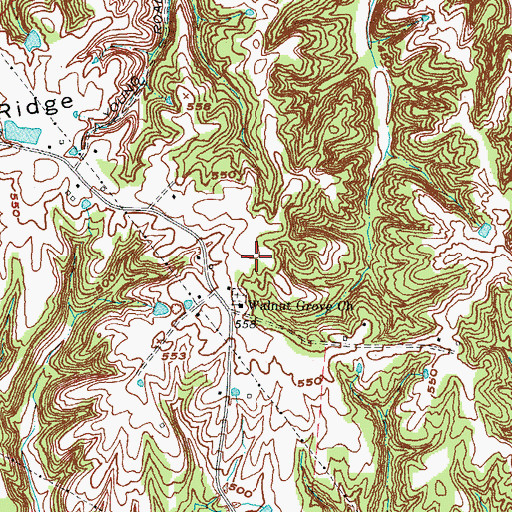 Topographic Map of Walnut Grove Church, KY