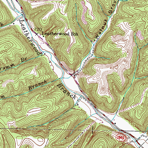 Topographic Map of Walnut Grove Hollow, KY