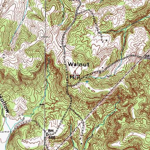 Topographic Map of Walnut Hill, KY