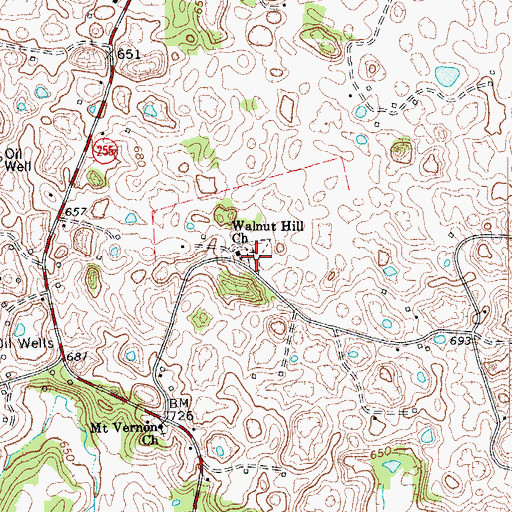 Topographic Map of Walnut Hill Church, KY