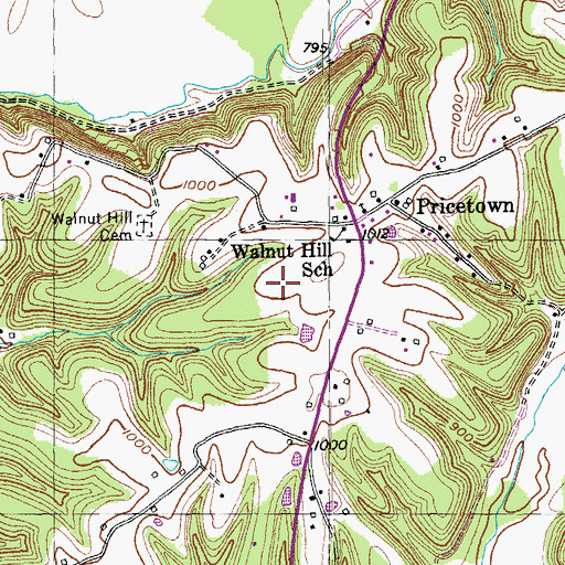 Topographic Map of Walnut Hill Elementary School, KY