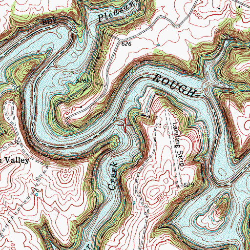 Topographic Map of Walter Creek, KY