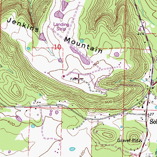Topographic Map of Jenkins Mountain, AR