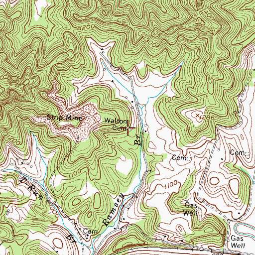 Topographic Map of Walton Cemetery, KY