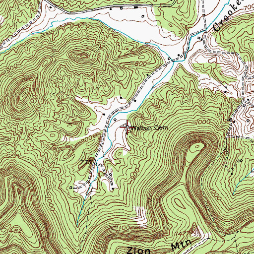 Topographic Map of Walton Cemetery, KY