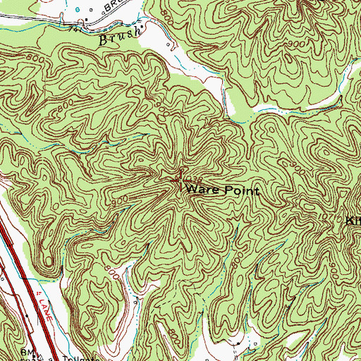 Topographic Map of Ware Point, KY