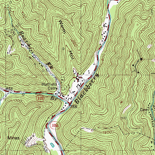 Topographic Map of Warm Hollow, KY