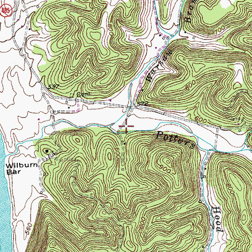 Topographic Map of Warsaw Branch, KY