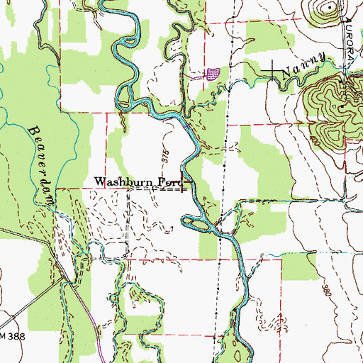 Topographic Map of Washburn Ford, KY