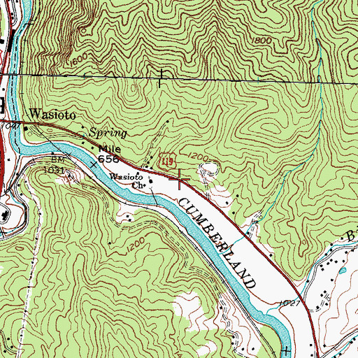 Topographic Map of Wasioto Church, KY
