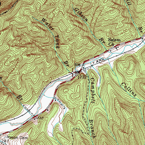 Topographic Map of Water Tank Branch, KY