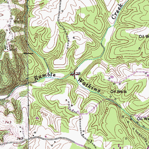 Topographic Map of Watkins Branch, KY