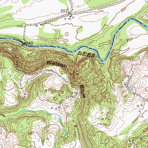 Topographic Map of Watson Bluff, KY