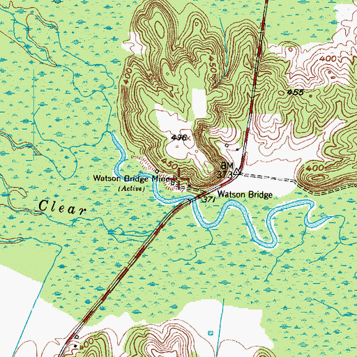 Topographic Map of Watson Bridge Mine, KY