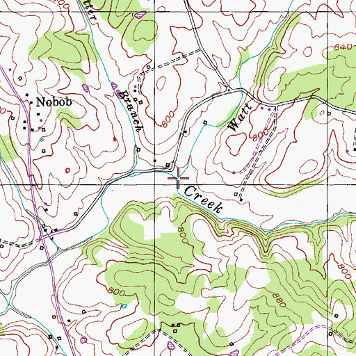 Topographic Map of Watt Branch, KY
