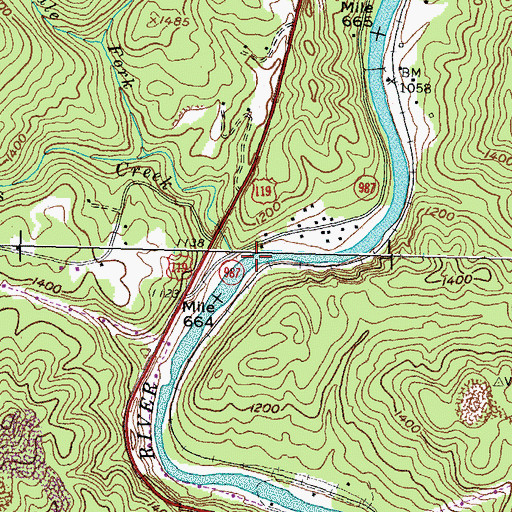 Topographic Map of Watts Creek, KY