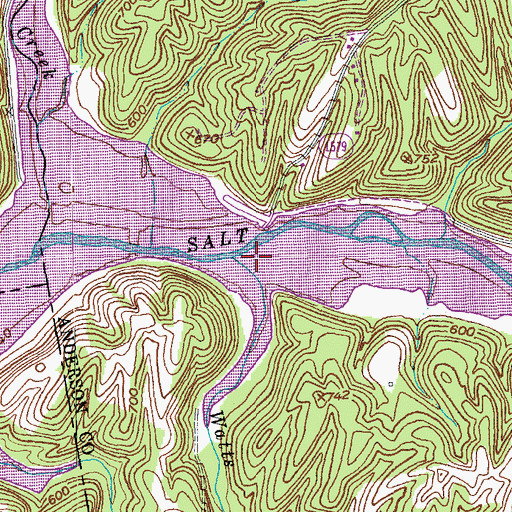 Topographic Map of Watts Run, KY