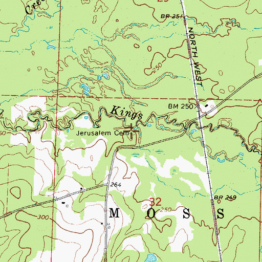 Topographic Map of Jerusalem Cemetery, AR