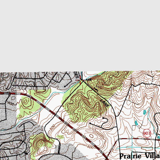 Topographic Map of Waverly Hills, KY