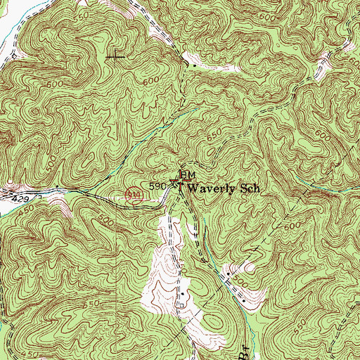 Topographic Map of Waverly School, KY