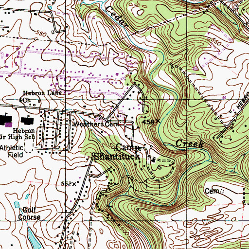 Topographic Map of Weathers Cemetery, KY