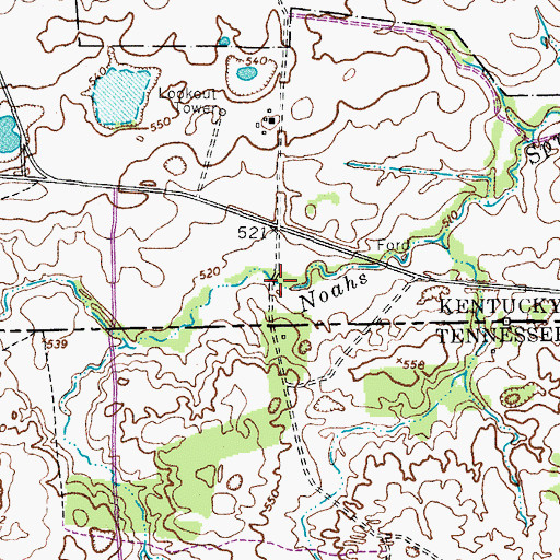 Topographic Map of Weavers Creek, KY