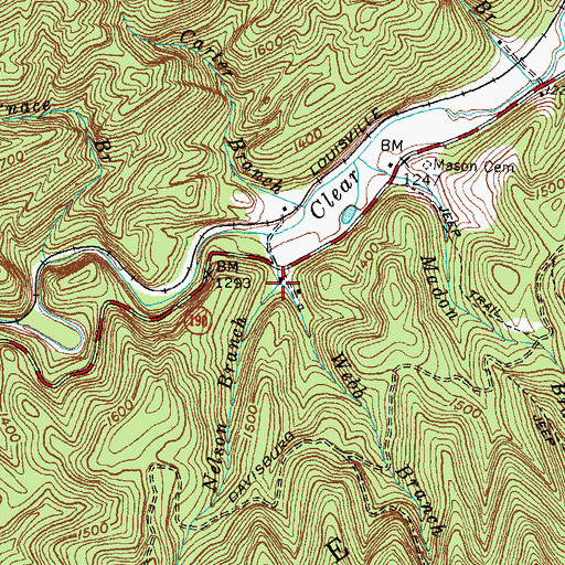Topographic Map of Webb Branch, KY