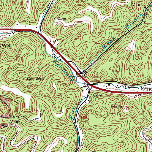 Topographic Map of Webb Branch, KY