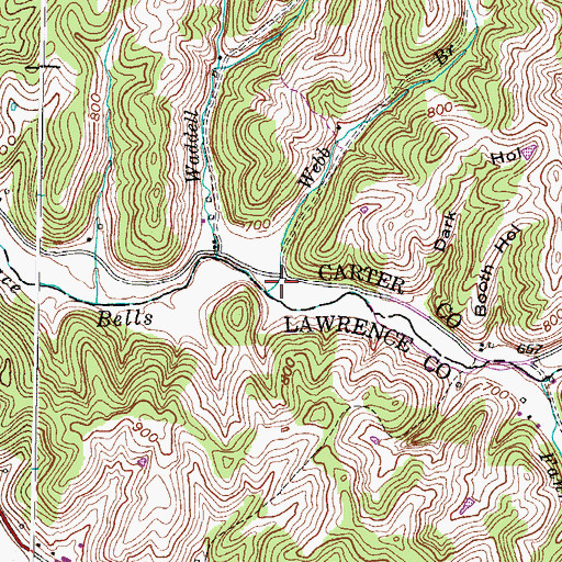 Topographic Map of Webb Branch, KY