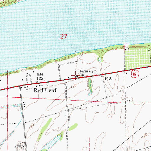 Topographic Map of Jerusalem Church, AR