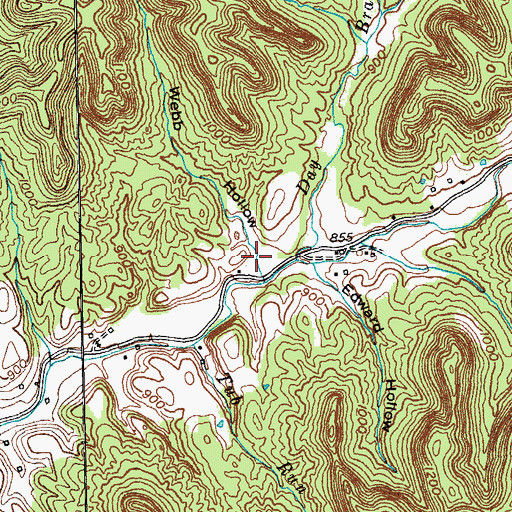 Topographic Map of Webb Hollow, KY