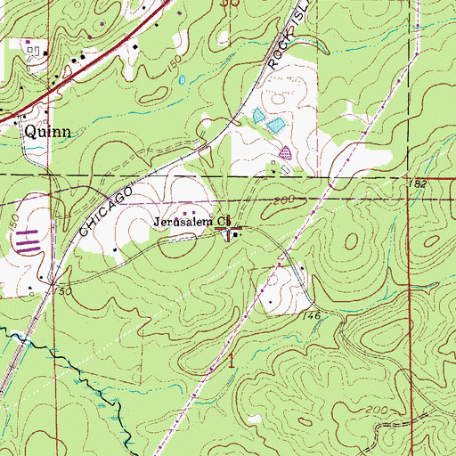 Topographic Map of Jerusalem Church, AR