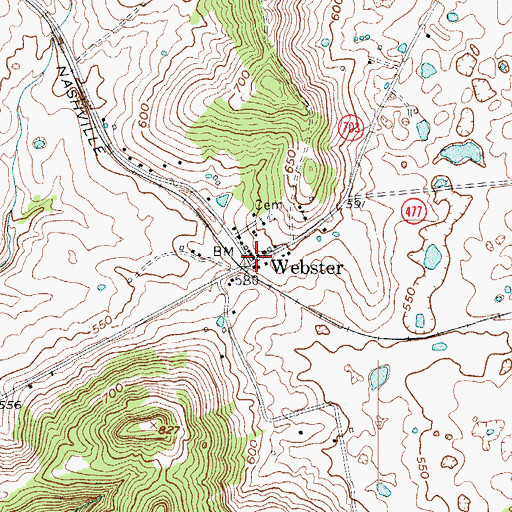 Topographic Map of Webster, KY
