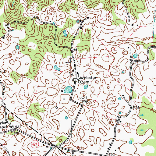 Topographic Map of Webster Cemetery, KY