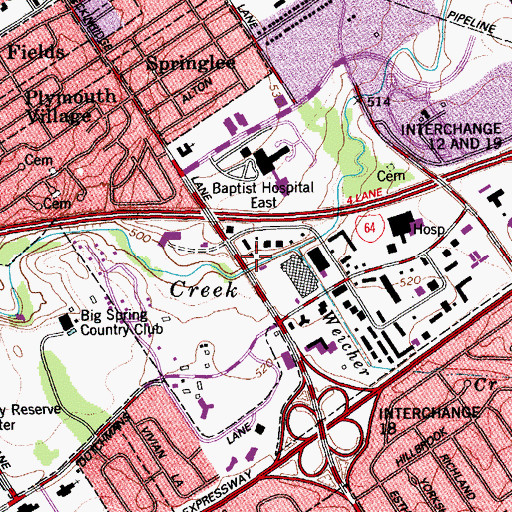 Topographic Map of Weicher Creek, KY