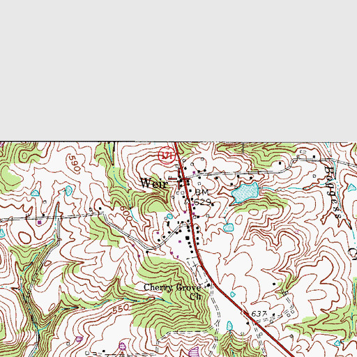 Topographic Map of Weir, KY