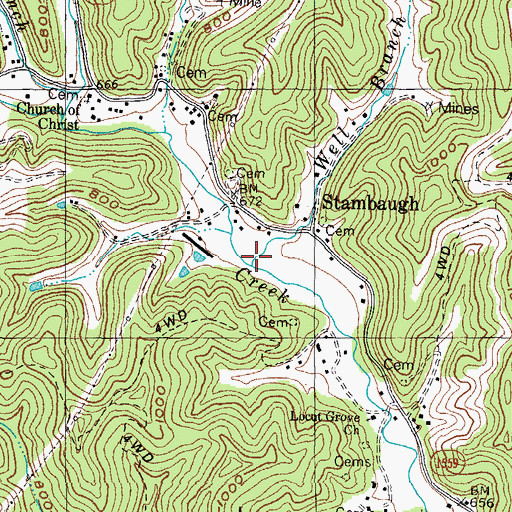 Topographic Map of Well Branch, KY