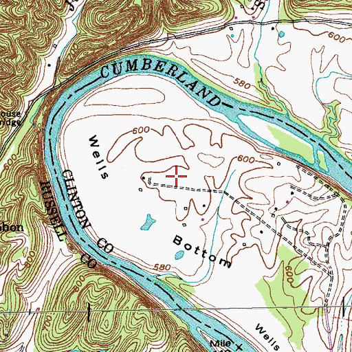 Topographic Map of Wells Bottom, KY