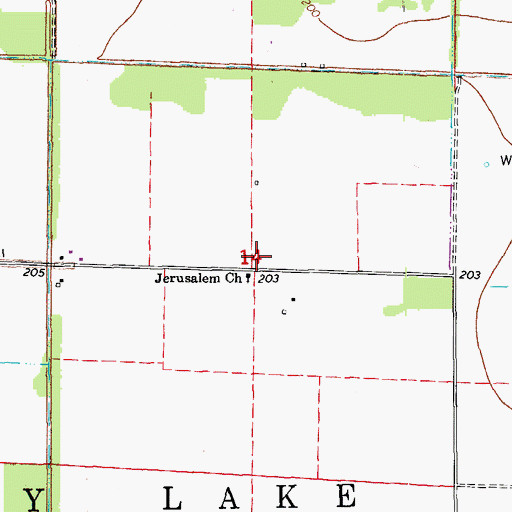 Topographic Map of Jerusalem Church, AR