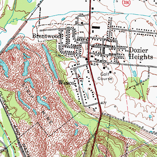 Topographic Map of Wesco, KY