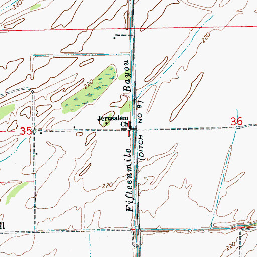 Topographic Map of Jerusalem Church, AR