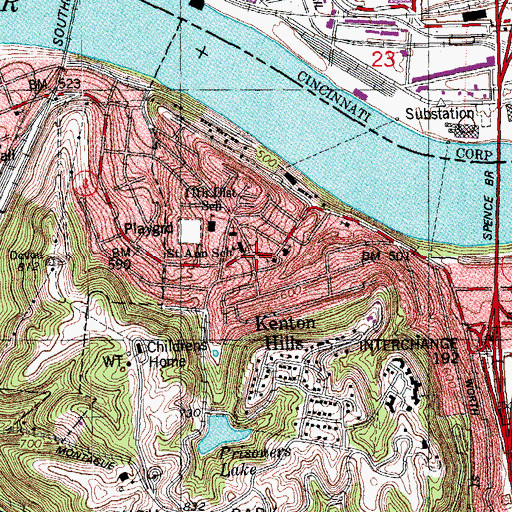 Topographic Map of West Covington, KY