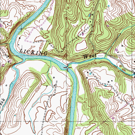 Topographic Map of West Creek, KY